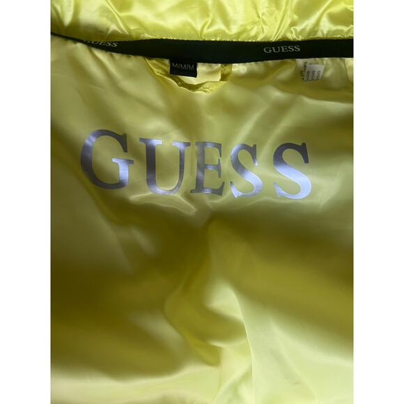 Guess Cire puffer yellow/black stylish jacket size M - Picture 7 of 7